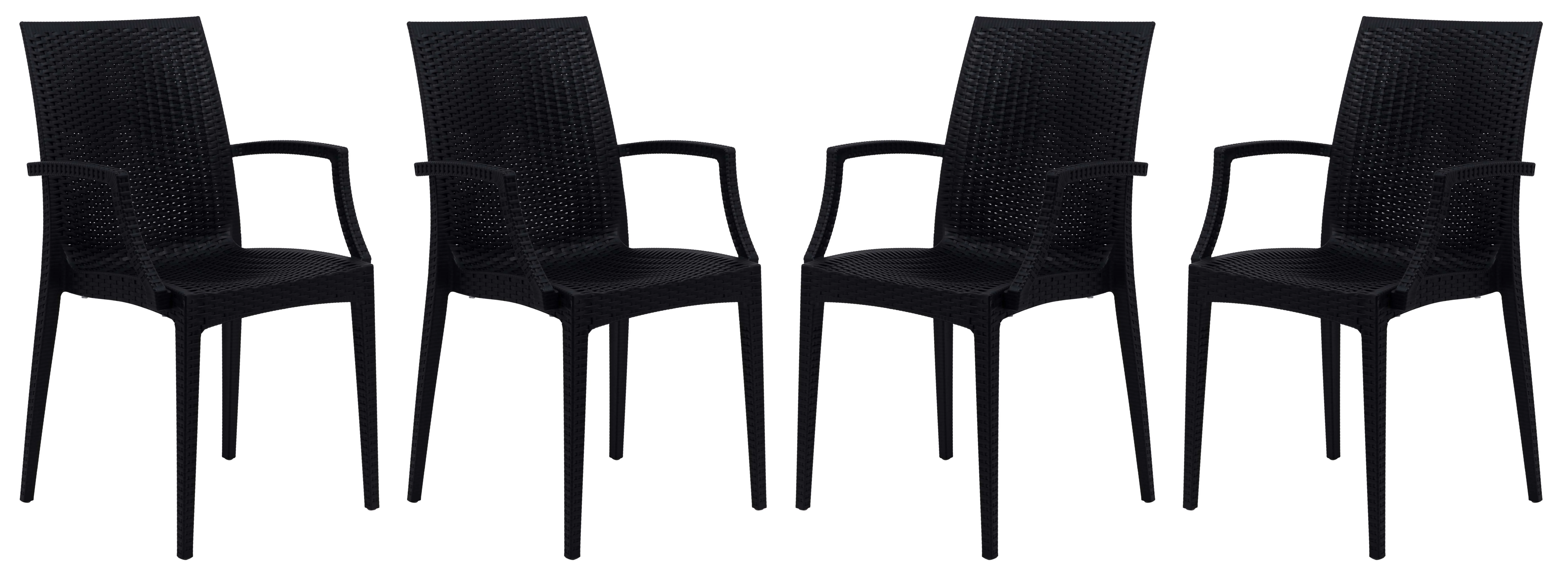 Weave Mace Indoor/Outdoor Chair (With Arms), Set of 4